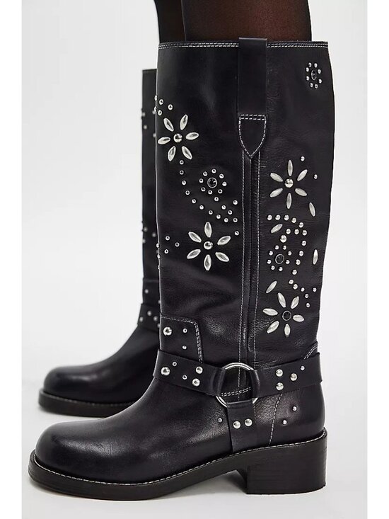 Free People Shoes - NEW Free People Blaze Embellished Boots Festival Moto Contemporary Womens 11